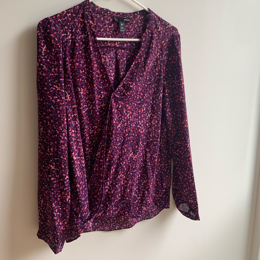 Aqua mock wrap top